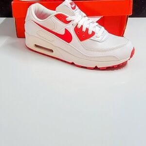 Nike Air Max White and Red Shoes